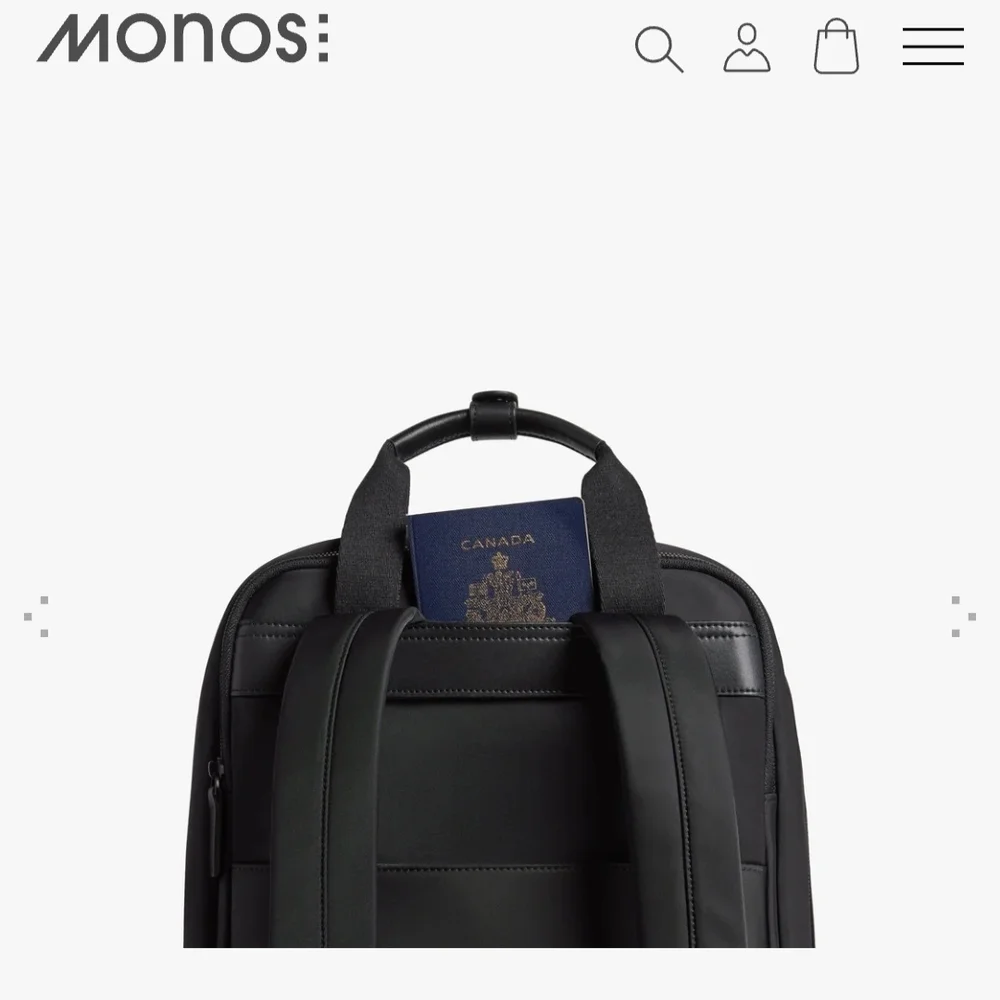 Monos Metro Backpack With Classic Kit And Metro Folio Kit In Black Nylon - Picture 3 of 16